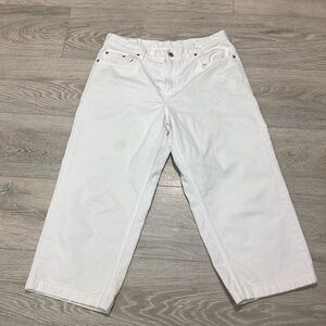 Levi's White Ankle Cropped Jeans